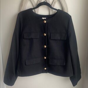 A NEW DAY responsible style, black textured  blazer with gold buttons XXL NWT